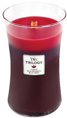 WoodWick Trilogy Sun Ripened Berries vonná sviečka s dreveným knôtom 609,5 g