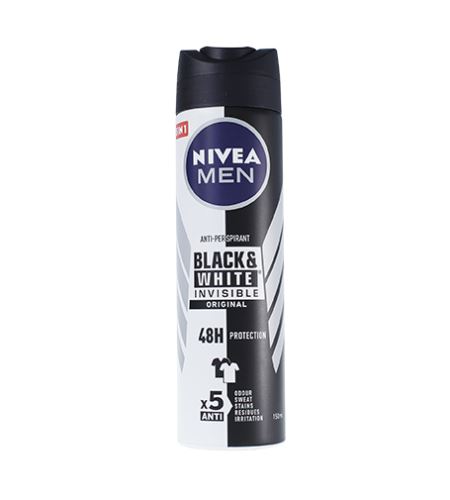 Nivea Men Invisible For Black & White antiperspirant v spreji Pre mužov 150 ml