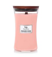 WoodWick Pressed Blooms &amp; Patchouli vonná sviečka s dreveným knôtom 609,5 g