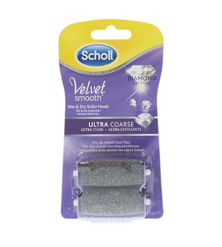 Scholl Velvet Smooth náhradné hlavice s diamantovými kryštálikmi ultra drsná 2ks