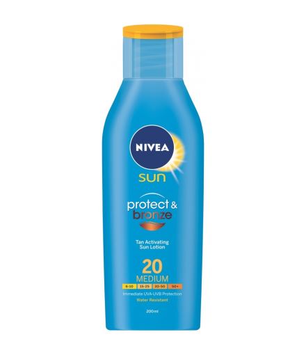 Nivea Sun Protect & Bronze mlieko na opaľovanie SPF20 200 ml