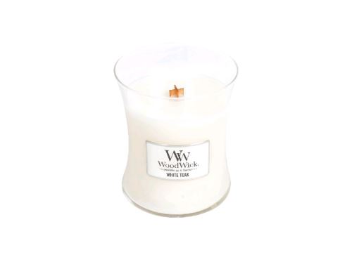 WoodWick White Teak vonná sviečka s dreveným knôtom 275 g