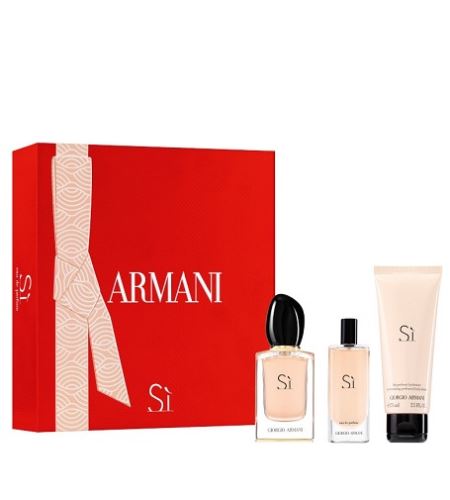 Giorgio Armani Sí parfumovaná voda 50 ml + parfumovaná voda 15 ml + telové mlieko 75 ml Pre ženy darčeková sada