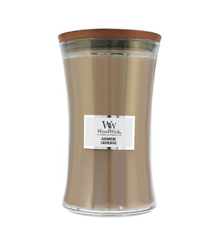 WoodWick Sklo velké/Cashmere vonná sviečka s dreveným knôtom 609,5 g