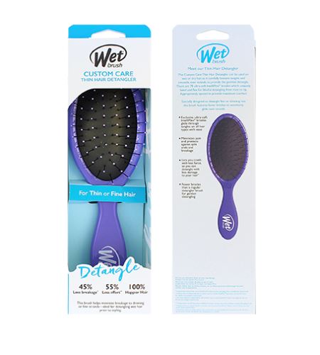 Wet Brush Custom Care Thin Hair Detangler kefa na vlasy Purple