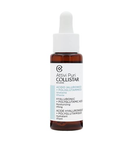 Collistar Attivi Puri Hyaluronic + Polyglutamic Acid Liftingové sérum na pleť s kyselinou hyalurónovou 30 ml