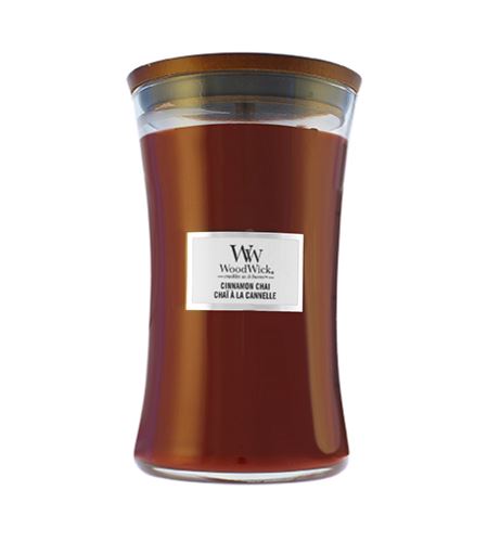 WoodWick Cinnamon Chai vonná sviečka s dreveným knôtom 609,5 g