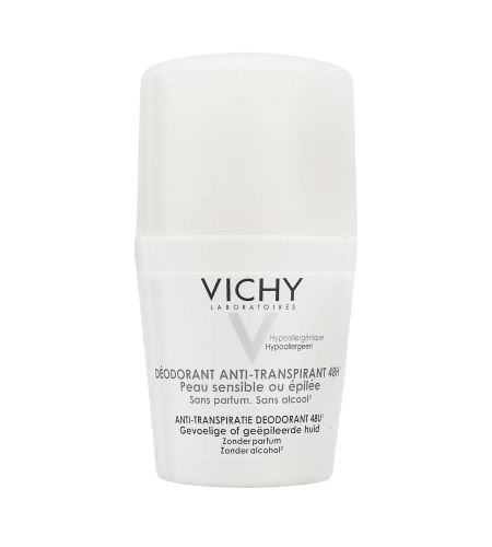 Vichy Dezodorant Anti-Transpirant 48H roll-on pre citlivú alebo epilovanú pokožku 2x50 ml