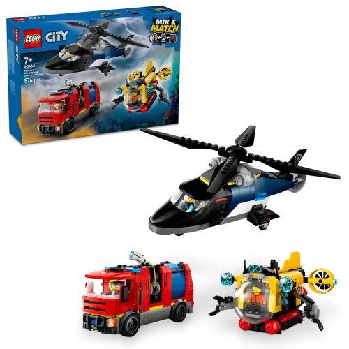 LEGO® City 60462 Remix: Helikoptéra, hasičské auto a ponorka