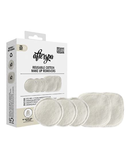 AfterSpa Reusable Cotton Make Up Removers prateľné odličovacie tampóny 5 ks