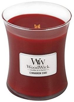 WoodWick Cinnamon Chai vonná sviečka s dreveným knôtom 275 g