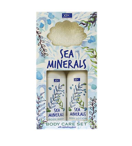 Xpel Sea Minerals Body Care Set darčeková sada sprchový gél Sea Minerals 300 ml + telové mlieko Sea Minerals 300 ml + exfoliačné rukavice