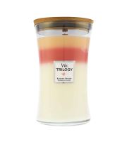 WoodWick Trilogy Blooming Orchard vonná sviečka s dreveným knôtom 609 g