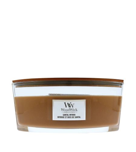 WoodWick Santal Myrrh vonná sviečka s dreveným knôtom 453,6 g