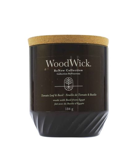 WoodWick ReNew Tomato Leaf & Basil sviečka stredná 184 g