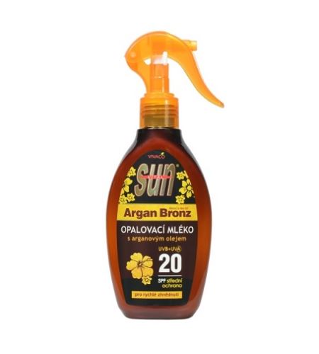 Vivaco Sun Argan Bronz Opaľovací krém s arganovým olejom SPF 20 200 ml