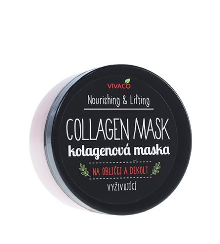 Vivaco Nourishing & Lifting Collagen Mask kolagenová maska na obličej a dekolt 100 ml