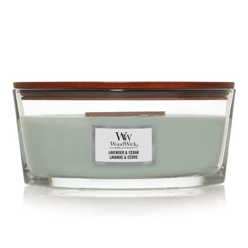 WoodWick Lavender & Cedar vonná sviečka s dreveným knôtom 453,6 g