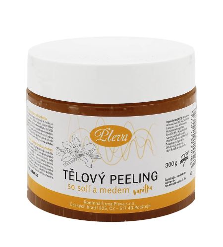 Pleva Exfoliating Body Scrub with Honey and Salt (Vanilla) Telový peeling so soľou a medom (vanilka) 300 g