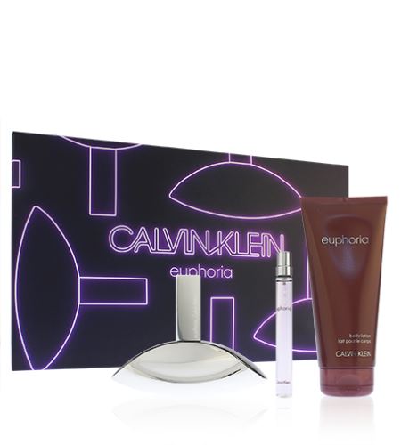 Calvin Klein Euphoria parfumovaná voda 50 ml + telové mlieko 100 ml + parfumovaná voda 10 ml Pre ženy darčeková sada