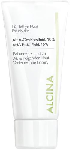 Alcina AHA Facial Fluid 10% jemný chemický peeling pro mastnou až smíšenou pleť 50 ml