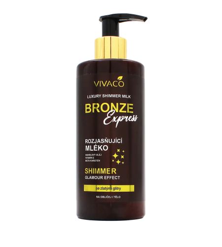 Vivaco Bronze Express Rozjasňujúce telové mlieko s trblietkami 300 ml